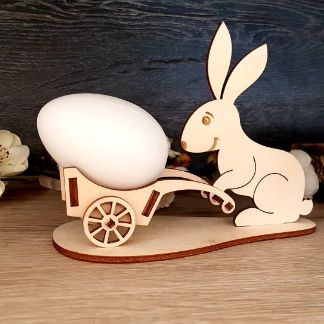 Laser Cut Easter Bunny Cart Free Vector
