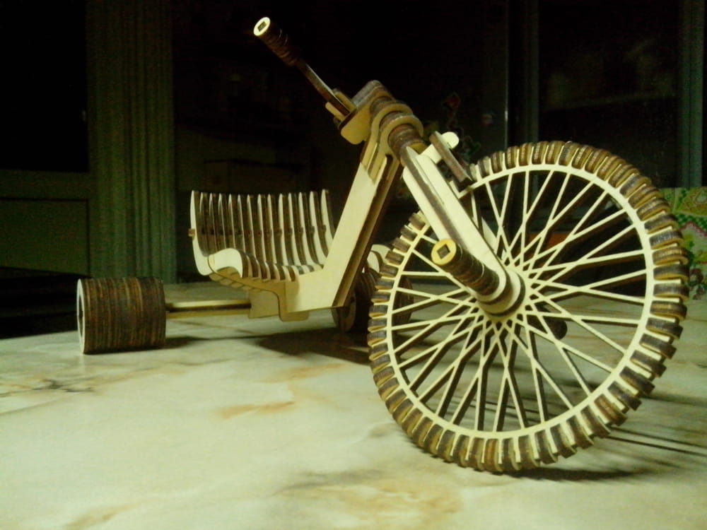 Laser Cut Wood Drift Trike Free Vector