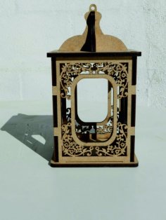 Caja de candelabro de candelero de madera cortada con láser