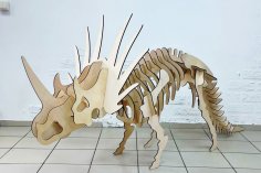 Laser Cut Triceratops 3D Puzzle 6mm Free Vector