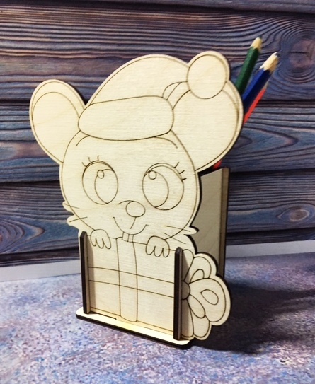 Organizzatore portamatite per mouse con taglio laser