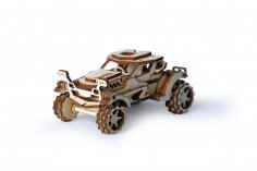 Modelo de brinquedo de carro de madeira cortado a laser