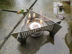 Laser Cut Stove Support Stand Base And Wind Shield For Outdoor Camping Plasma Cut DXF File