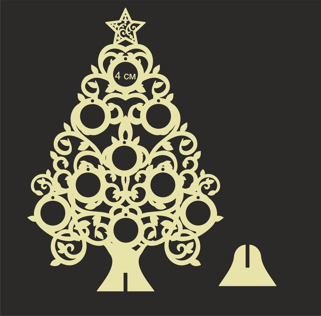 قالب شجرة عيد الميلاد الخشبية بالليزر CNC