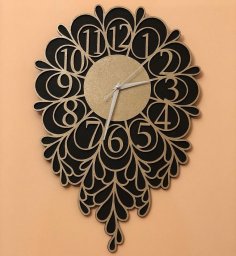 Laser Cut Wooden Decorative Wall Clock DXF File