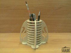 Pencil Holder Laser Cut Free Vector