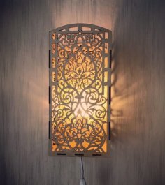 Laser Cut Wooden Wall Lamp Free Vector