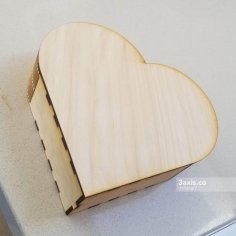 Caja de regalo de corazón de San Valentín simple cortada con láser