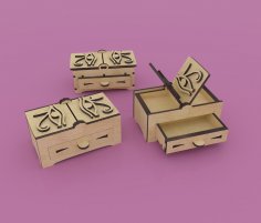 Laser Cut Wooden Jewelry Box 4mm Free Vector