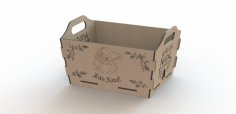 Wooden Basket Box With Handles Laser Cutting Template Free Vector