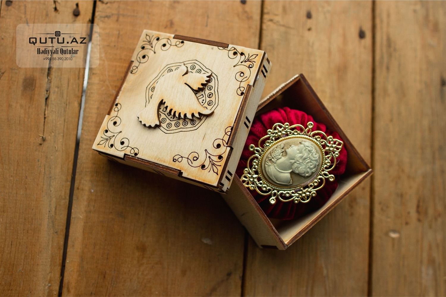 جعبه جواهرات چوبی تزئینی برش لیزری