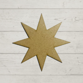 Laser Cut Unfinished Wood Eight Point Star Cutout Craft Free Vector
