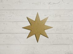 Laser Cut Unfinished Wood Eight Point Star Cutout Craft Free Vector