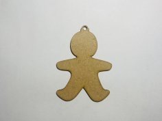Laser Cut Wooden Christmas Gingerbread Man Craft Blank Free Vector