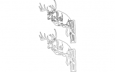 Deer Head Silhouette DXF File