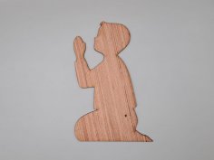 Laser Cut Praying Boy Cutout Free Vector