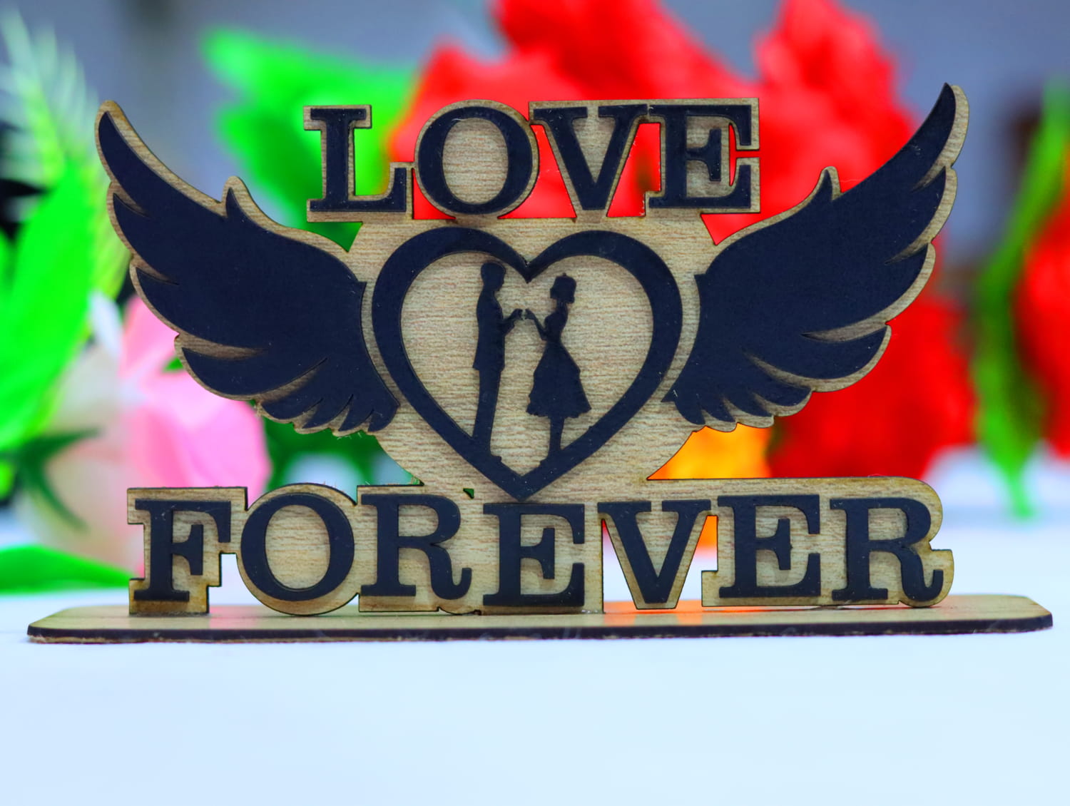 Laser Cut Love Forever Valentine’s Day Decor Free Vector