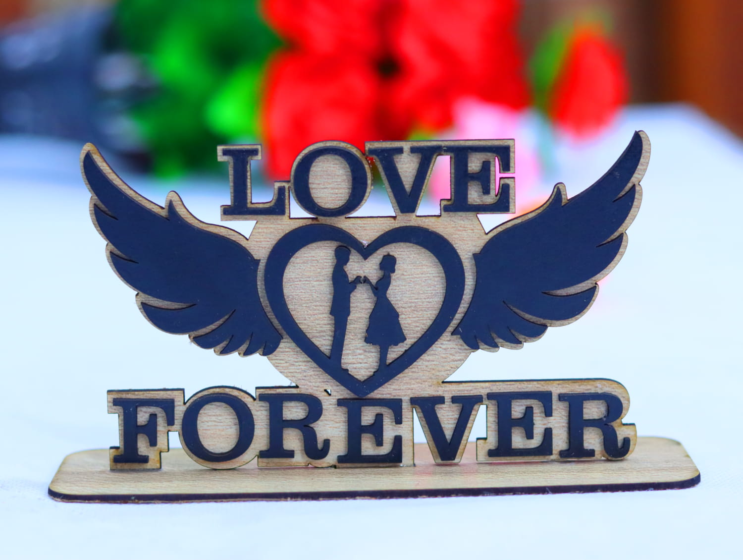 Laser Cut Love Forever Valentine’s Day Decor Free Vector