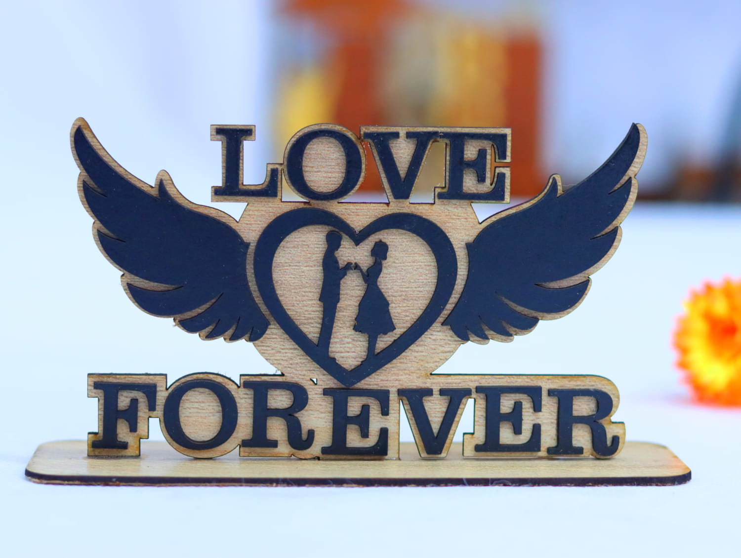 Laser Cut Love Forever Valentine’s Day Decor Free Vector