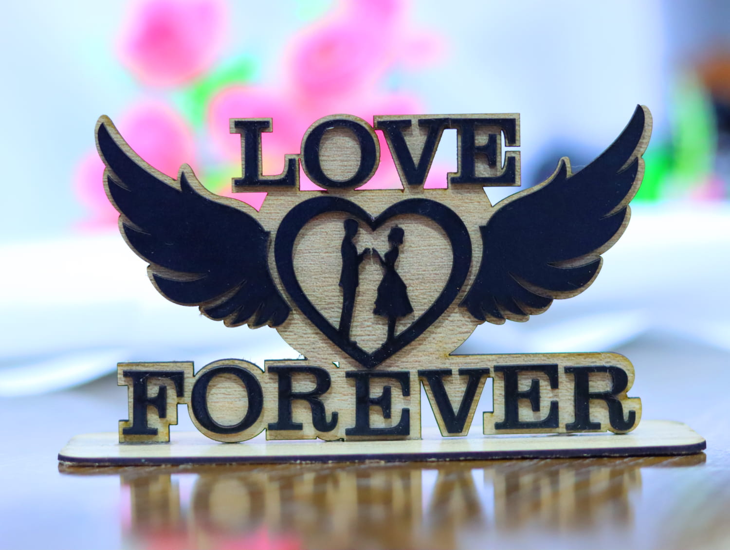 Laser Cut Love Forever Valentine’s Day Decor Free Vector