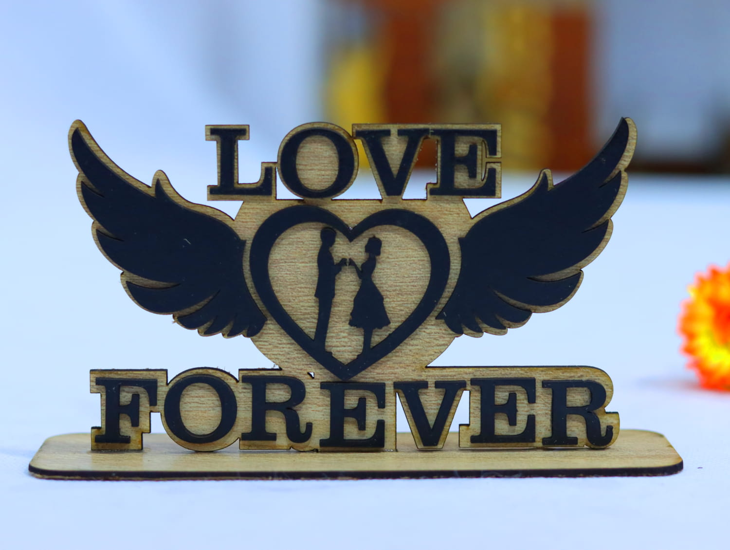 Laser Cut Love Forever Valentine’s Day Decor Free Vector