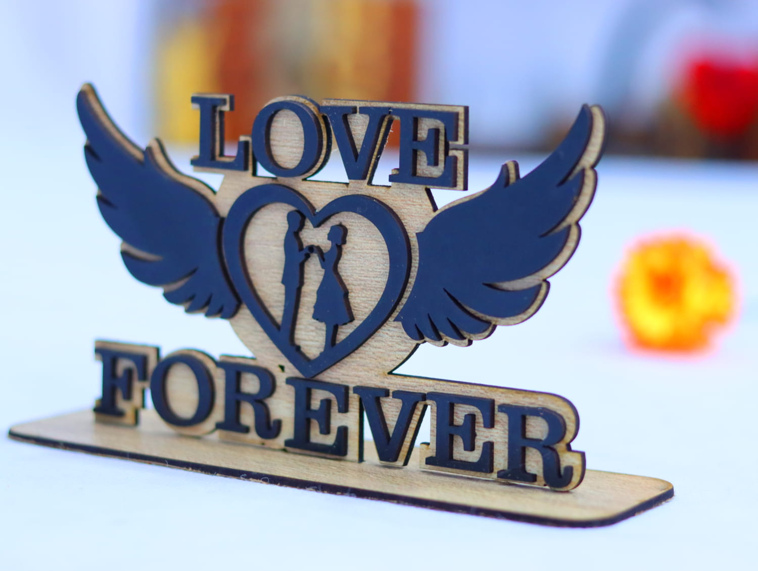 Laser Cut Love Forever Valentine’s Day Decor Free Vector