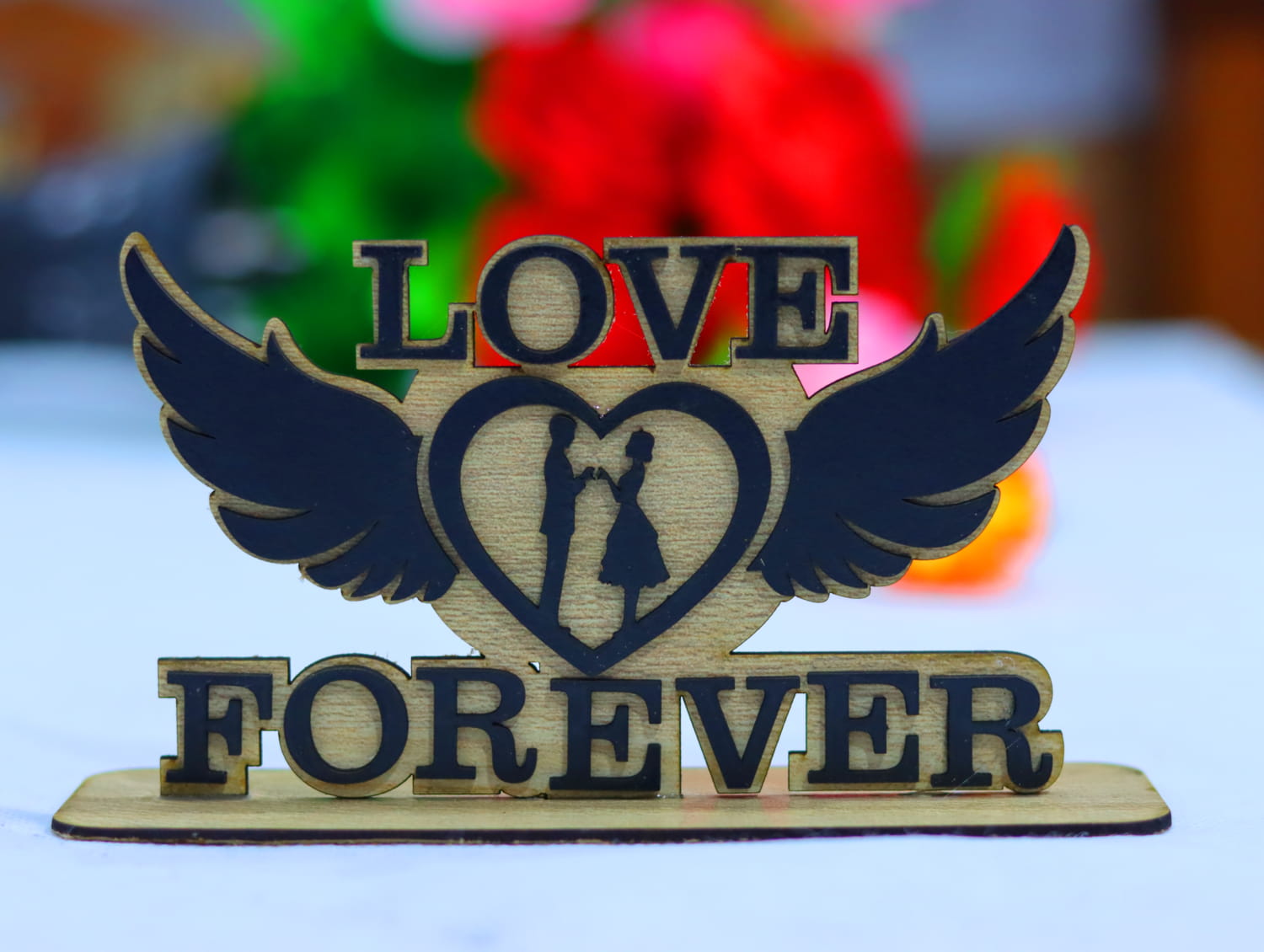 Laser Cut Love Forever Valentine’s Day Decor Free Vector