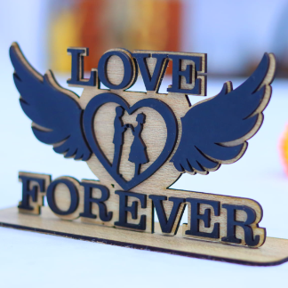 Laser Cut Love Forever Valentine’s Day Decor Free Vector