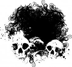 Abstract Skull Background Art Free Vector