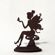 Laser Cut Sitting Girl Stand Home Decor Free Vector
