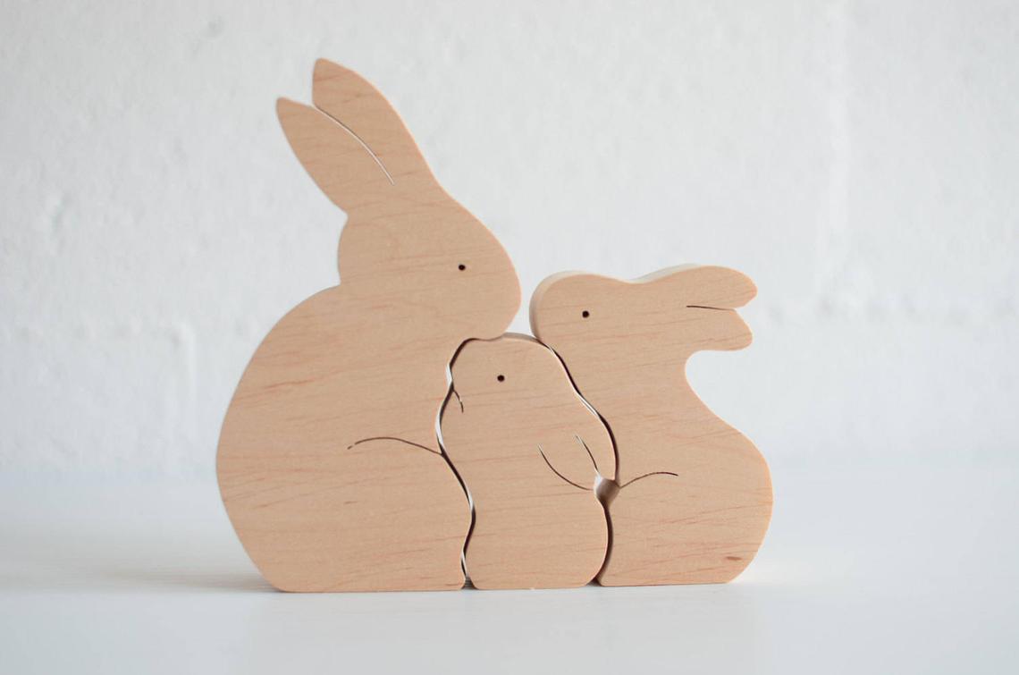 Wooden Bunny Family Cutout – BCrafty Company