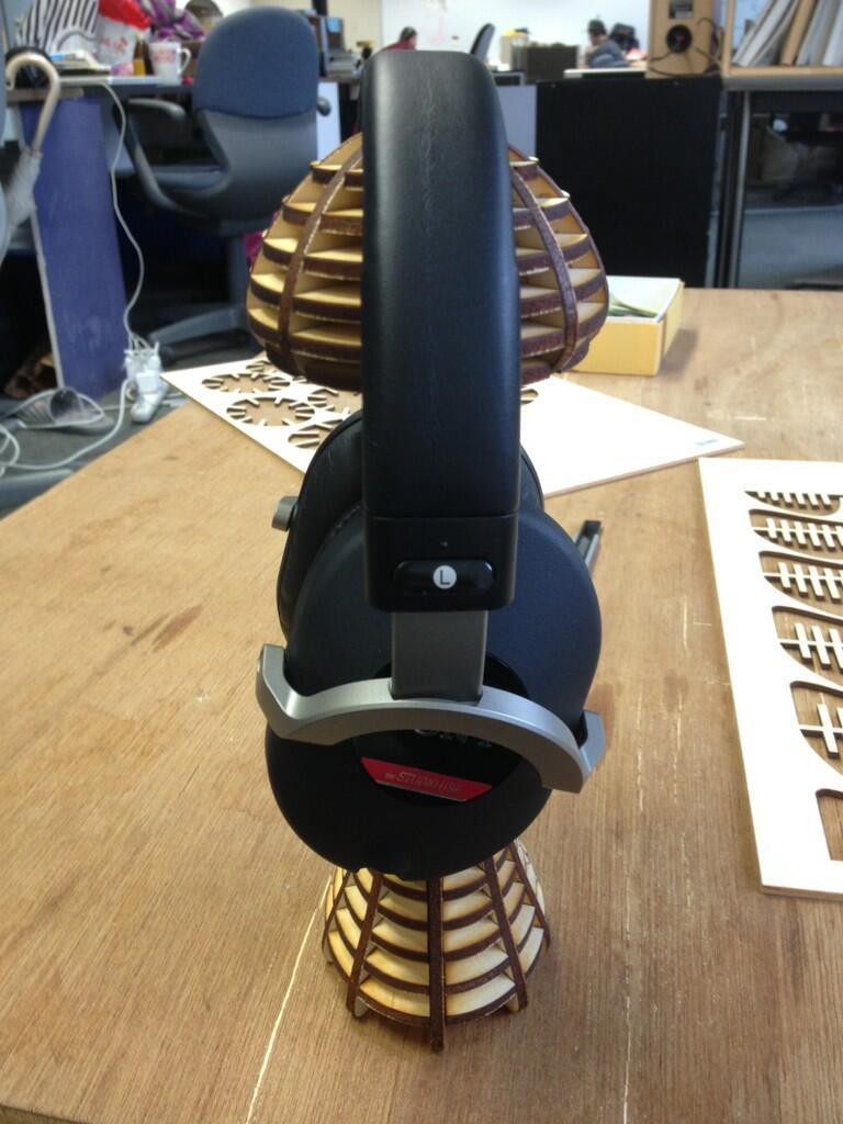 Laser Cut Mushroom Shaped Headphone Stand w120xd90xh250mm Free Vector