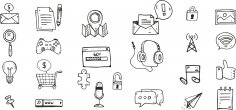Doodle Icons Set Free Vector