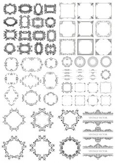 Seamless Frame Decor Set Free Vector