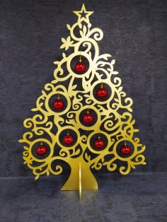 Laser Cut Christmas Ornament Tree Unique Christmas Decoration Free Vector
