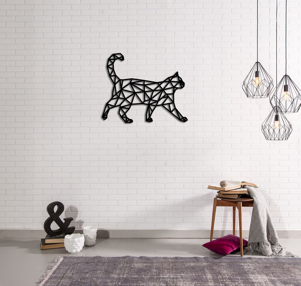 Laser Cut Cat Wall Decor Geometric Pattern Free Vector