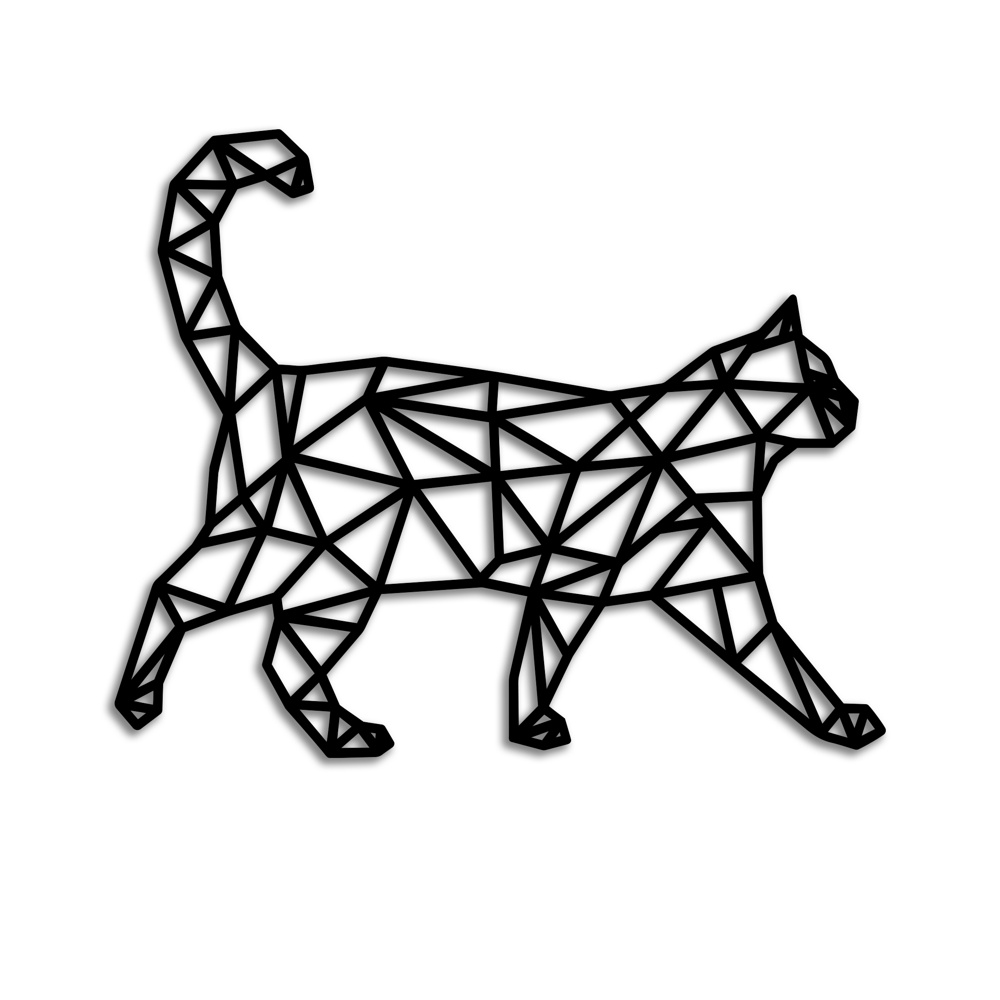 Laser Cut Cat Wall Decor Geometric Pattern Free Vector