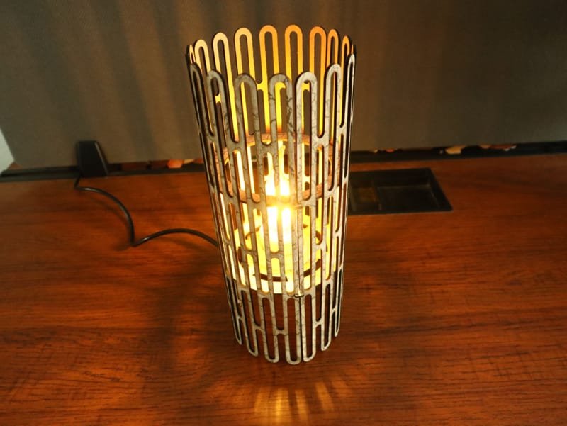 Laser Cut Living Hinge Cylindrical Lampshade
