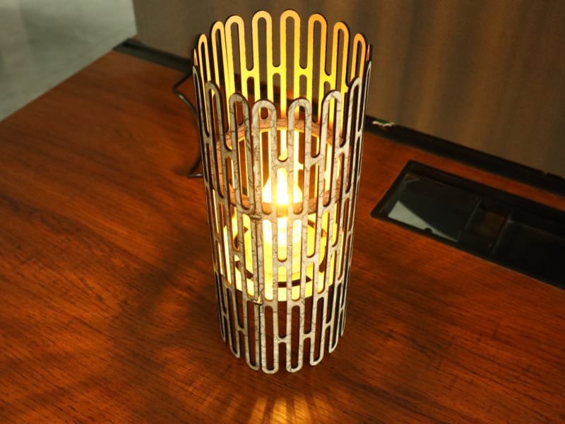 Laser Cut Living Hinge Cylindrical Lampshade