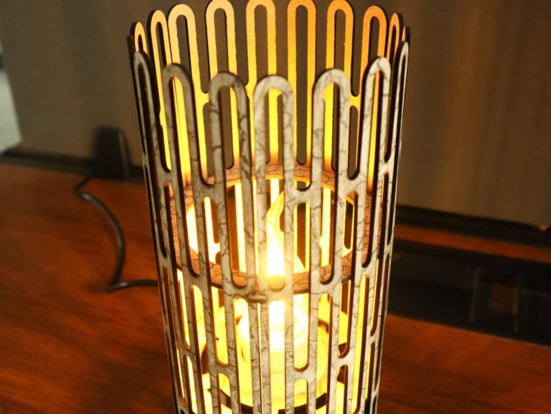 Laser Cut Living Hinge Cylindrical Lampshade