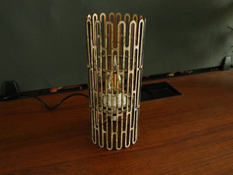Laser Cut Living Hinge Cylindrical Lampshade