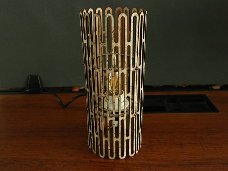 Laser Cut Living Hinge Cylindrical Lampshade