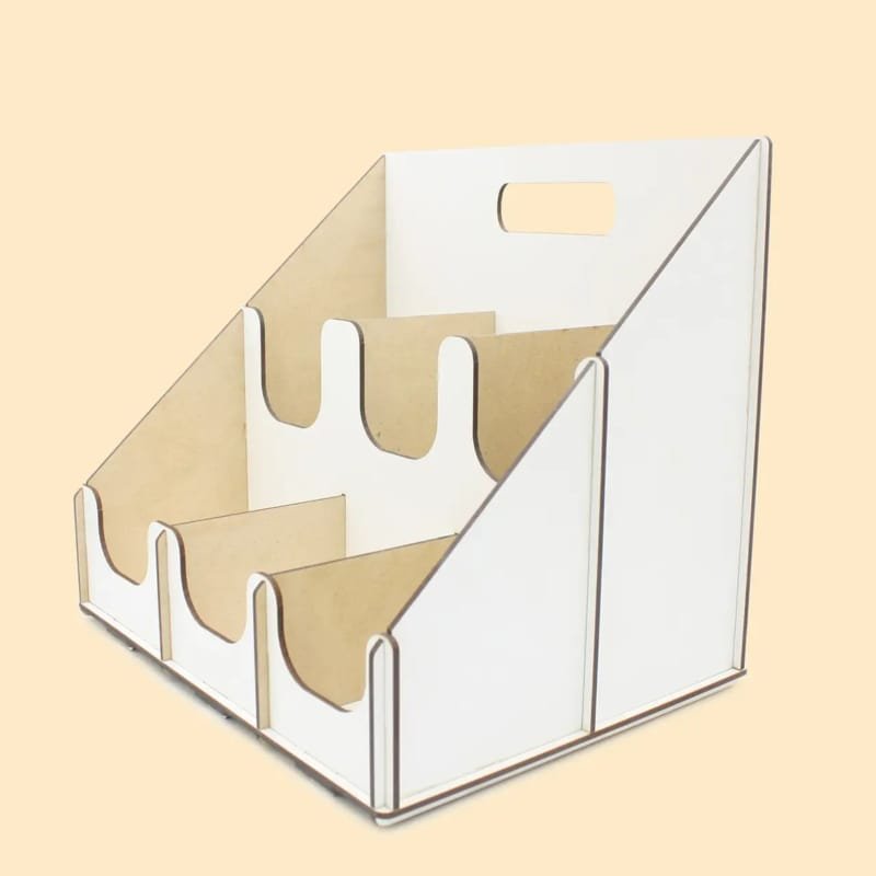 Laser Cut Coffee Cup and Lid Dispenser 6 Slot, Coffee Bar Station Organizer