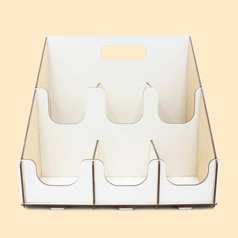 Laser Cut Coffee Cup and Lid Dispenser 6 Slot, Coffee Bar Station Organizer