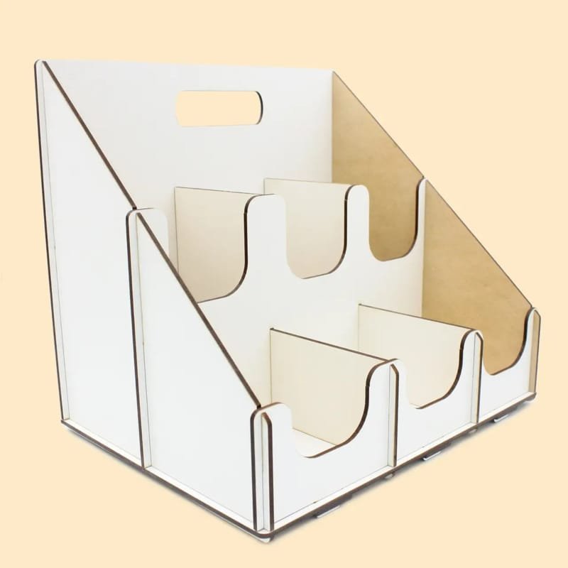 Laser Cut Coffee Cup and Lid Dispenser 6 Slot, Coffee Bar Station Organizer