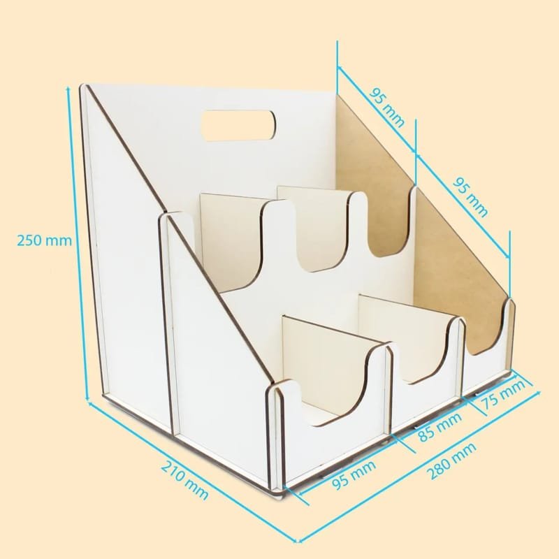 Laser Cut Coffee Cup and Lid Dispenser 6 Slot, Coffee Bar Station Organizer