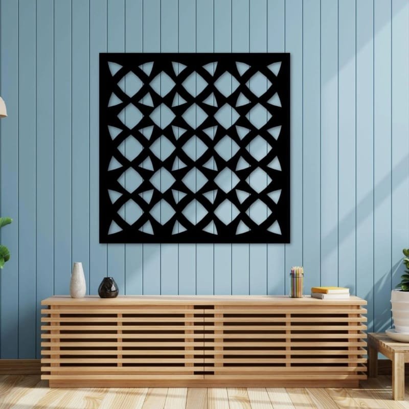 Laser Cut MDF Wood Wall Panel Hollow Square Design