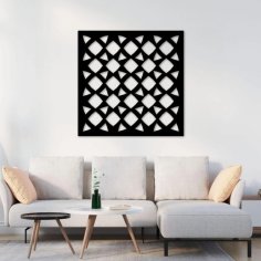 Laser Cut MDF Wood Wall Panel Hollow Square Design