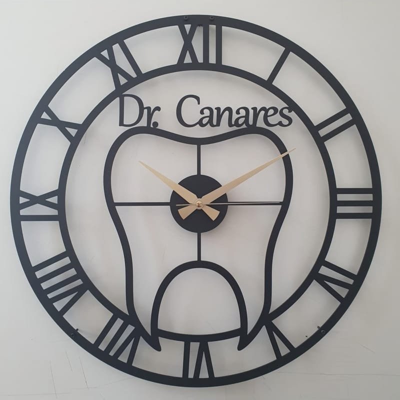 Laser Cut Personalized Dentist Metal Wall Clock