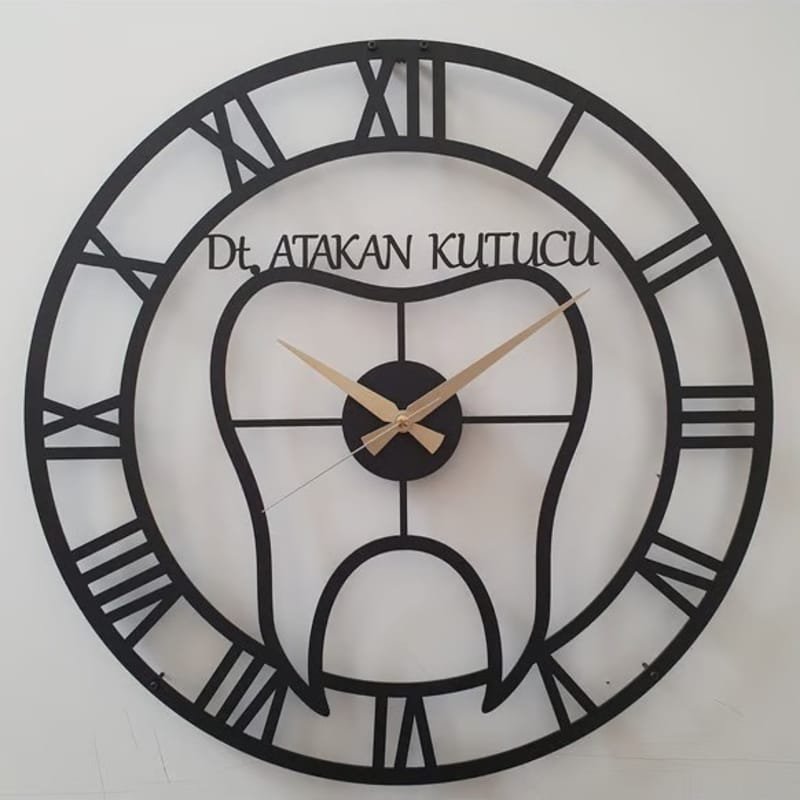 Laser Cut Personalized Dentist Metal Wall Clock